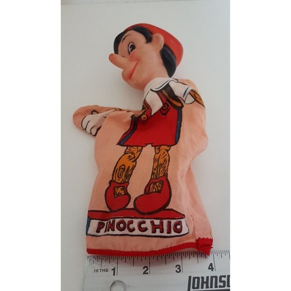 Vintage PINOCCHIO Rubber Face Hand Muppet Marked Gund Hong Kong Disney Character - Picture 7 of 13